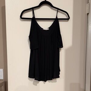 Lush Black Cold Shoulder Blouse